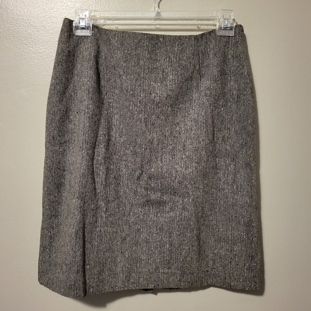 Metrostyle Gray, Black, & Silver Metallic Blazer & Skirt Set Size 12 - Picture 7 of 12